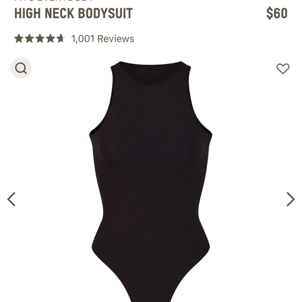 SKIMS High Neck Bodysuit Black M